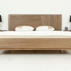 VIG Modrest Claire - Contemporary Natural Light Mocha Acacia Bed By Hollywood Glam