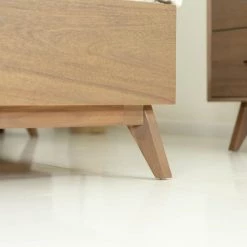 VIG Modrest Claire - Contemporary Natural Light Mocha Acacia Bed By Hollywood Glam