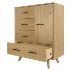 VIG Modrest Claire - Contemporary Natural Light Mocha Acacia Chest By Hollywood Glam