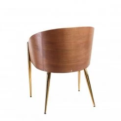 VIG Modrest Claret - Modern Walnut & Black Leatherette Accent Chair