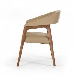 VIG Modrest Clive Modern Taupe & Walnut Dining Chair