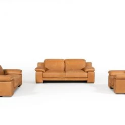 VIG Estro Salotti Evergreen Italian Modern Leather Sofa Set Living Room