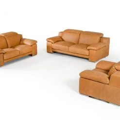 VIG Estro Salotti Evergreen Italian Modern Leather Sofa Set Living Room