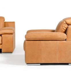 VIG Estro Salotti Evergreen Italian Modern Leather Sofa Set Living Room