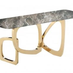 VIG Living Room Modrest Colton - Modern Brown & Gold Console Table