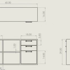 VIG Office Nova Domus Boston Modern Glass & Faux Concrete Desk