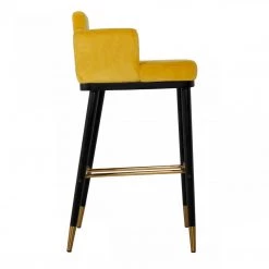 VIG Dining Room Modrest Conifer Modern Glam Yellow Barstool By Hollywood Glam