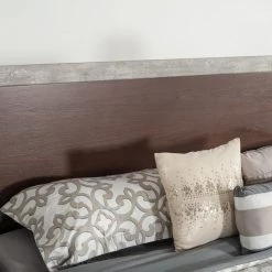 VIG Nova Domus Conner Modern Dark Walnut & Faux Concrete Bed Beds & Headboards