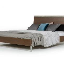 VIG Nova Domus Conner Modern Dark Walnut & Faux Concrete Bed Beds & Headboards