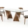 VIG Modrest Corbin Modern Walnut & Glass Dining Table Dining Room