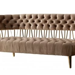 VIG Living Room Divani Casa Courtney - Beige & Gold Fabric Loveseat