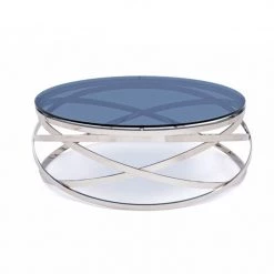 VIG Modrest Tulare Contemporary Smoked Glass Coffee Table By Hollywood Glam