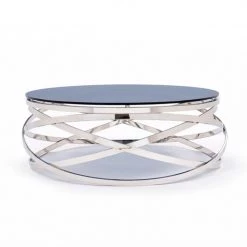 VIG Modrest Tulare Contemporary Smoked Glass Coffee Table By Hollywood Glam