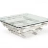 VIG Modrest Upton Modern Square Glass Coffee Table By Hollywood Glam Living Room
