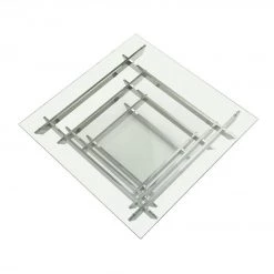 VIG Modrest Upton Modern Square Glass Coffee Table By Hollywood Glam Living Room