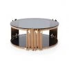 VIG Modrest Bryce Modern Smoked Glass & Rosegold Round Coffee Table