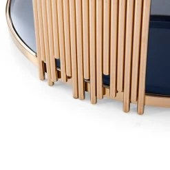 VIG Modrest Bryce Modern Smoked Glass & Rosegold Round Coffee Table