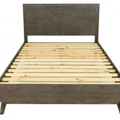 VIG Bedroom Modrest Daisy Mid-Century Dark Acacia Bed