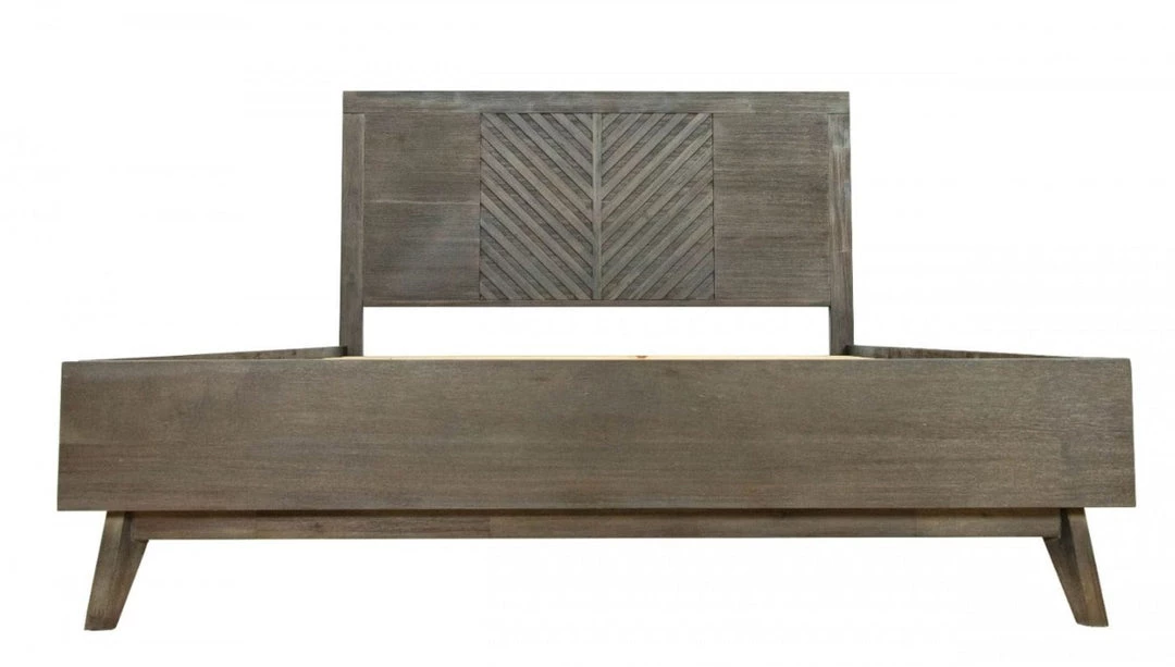 VIG Bedroom Modrest Daisy Mid-Century Dark Acacia Bed