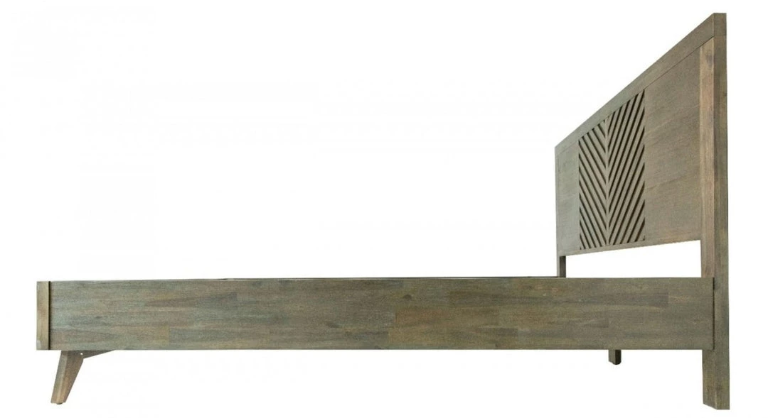 VIG Bedroom Modrest Daisy Mid-Century Dark Acacia Bed