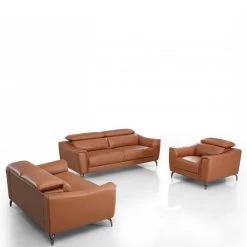 VIG Divani Casa Danis - Modern Cognac Leather Brown Sofa Set Living Room