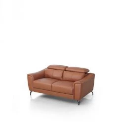 VIG Living Room Divani Casa Danis - Modern Cognac Leather Brown Loveseat