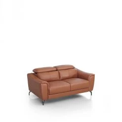 VIG Living Room Divani Casa Danis - Modern Cognac Leather Brown Loveseat