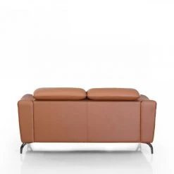VIG Living Room Divani Casa Danis - Modern Cognac Leather Brown Loveseat