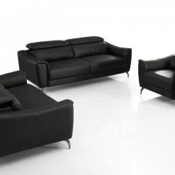VIG Divani Casa Danis - Modern Black Leather Sofa Set