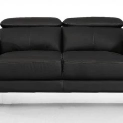 VIG Living Room Divani Casa Danis - Modern Black Leather Loveseat