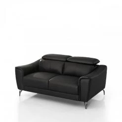 VIG Living Room Divani Casa Danis - Modern Black Leather Loveseat
