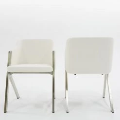 VIG Dining Room Modrest Darcy Modern White Leatherette Dining Chair (Set Of 2)