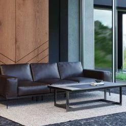 VIG Accenti Italia Darwin - Italian Modern Dark Brown Leather Sofa