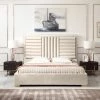 VIG Beds & Headboards Modrest Daystar - Eastern King Modern Beige Velvet & Gold Bed
