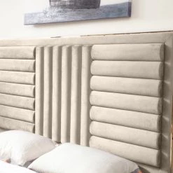 VIG Beds & Headboards Modrest Daystar - Eastern King Modern Beige Velvet & Gold Bed