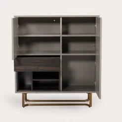 VIG Living Room Modrest Deegan Modern Grey & Ebony Tall Buffet
