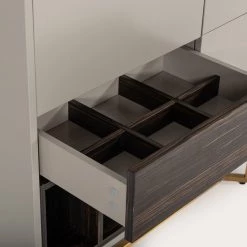 VIG Living Room Modrest Deegan Modern Grey & Ebony Tall Buffet