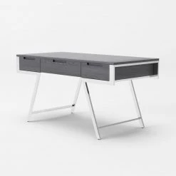 VIG Modrest Dessart - Modern Elm Grey Office Desk