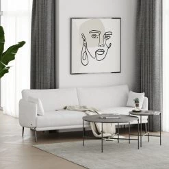 VIG Living Room Divani Casa Higgins - Modern White Fabric Sofa