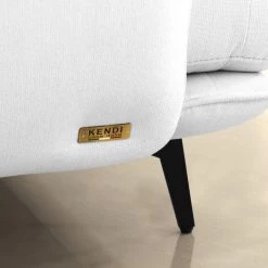 VIG Living Room Divani Casa Dolly Modern - Off White Fabric Sofa By Hollywood Glam