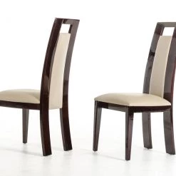 VIG Douglas - Modern Ebony And Taupe Dining Chair (Set Of 2)