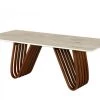 VIG Modrest Draper - MId-Century Marble And Walnut Dining Table