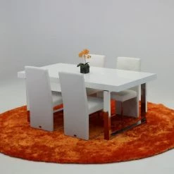 Vig A&X Skyline White Crocodile Extendable Dining Table Dining Room