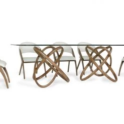 VIG Dining Room Modrest Mason Modern Glass & Walnut Dining Table