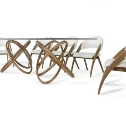 VIG Dining Room Modrest Mason Modern Glass & Walnut Dining Table