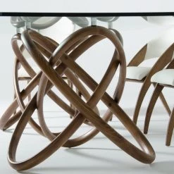 VIG Dining Room Modrest Mason Modern Glass & Walnut Dining Table