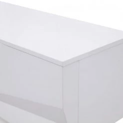 VIG Side & Console Table Modrest Duke - Modern White & Stainless Steel TV Stand