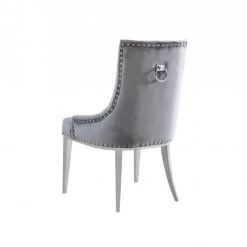 VIG Modrest Dumas - Contemporary Grey Velvet & Stainless Steel Dining Chair (Set Of 2)
