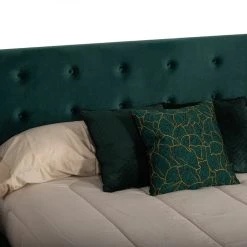 VIG Beds & Headboards Nova Domus Durango Modern Green Fabric & Walnut Bed