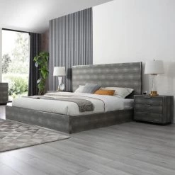 VIG Modrest Dynasty - Modern Shagreen Eastern King Bed